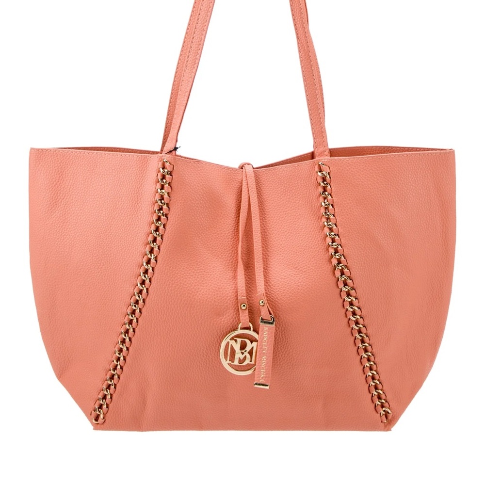 Badgley Mischka Orange Tote Bag with Floral Scarf - Picture 13 of 16